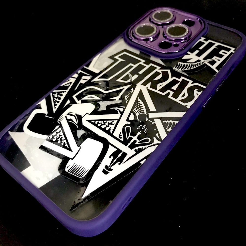 THRASHER  size 14 pro 📢🌐 IPhone Case 👾⚪️⚫️